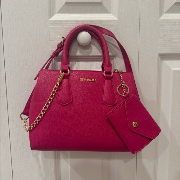 Steve Madden Handbags - Steve Madden Pink Satchel with Gold Accents